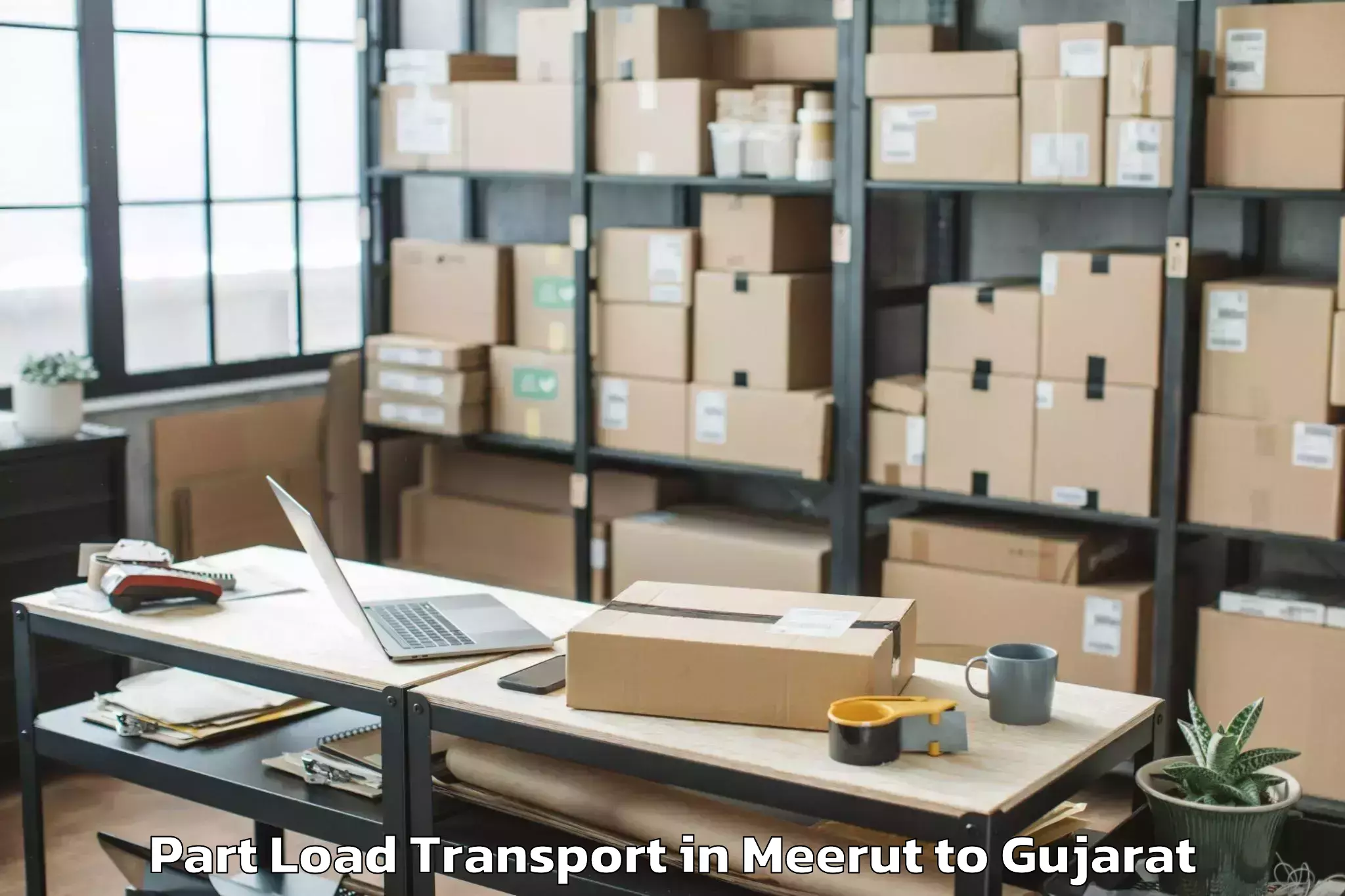 Easy Meerut to Porbandar Part Load Transport Booking